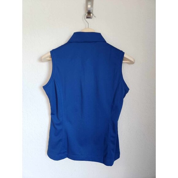 Nike Women's Sleeveless Blue Golf Polo Shirt Size Medium - Picture 2 of 11